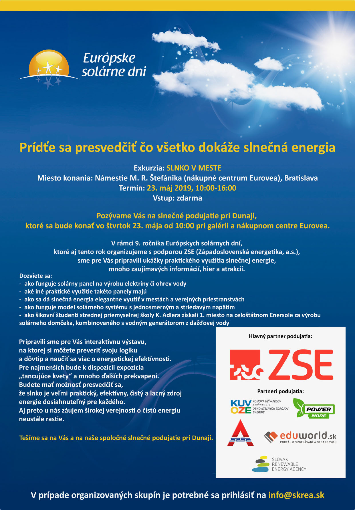 Podujatie “Slnko v meste” 23. maja 2019, Eurovea, Bratislava